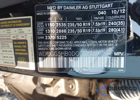 2013 Mercedes-Benz Glk 350 from USA, damaged, VIN WDCGG5HB0DG032709